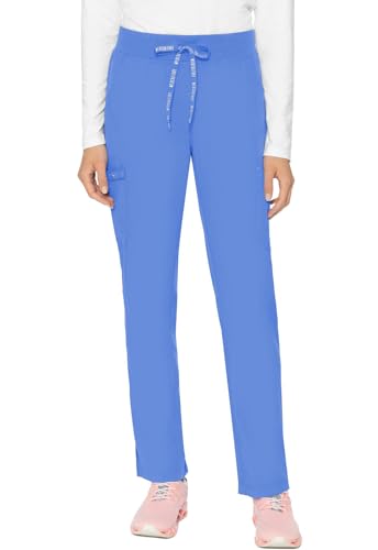 Med Couture Scrub Pants for Women, Jersey Waist Yoga Bottoms, 6 Pockets with Mid Rise Drawstring Waistband - MC7725