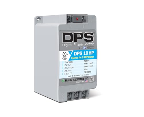 American DPS Single Phase to 3 Phase Converter 10HP 30A Input/Output 200V - 240V Digital Phase Shifter Must Be Used for 7.5HP(5.5kW) 23A Motor DPS Must Be Used for 1 Motor Only UL-Listed