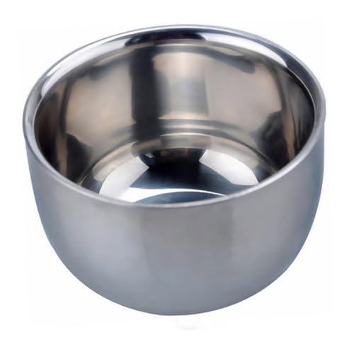 SAFIGLE Cuenco De Afeitar De Acero Inoxidable Tazón De Afeitar Taza De Jabón De Afeitar Tazón De Burbujas De Afeitar Plata