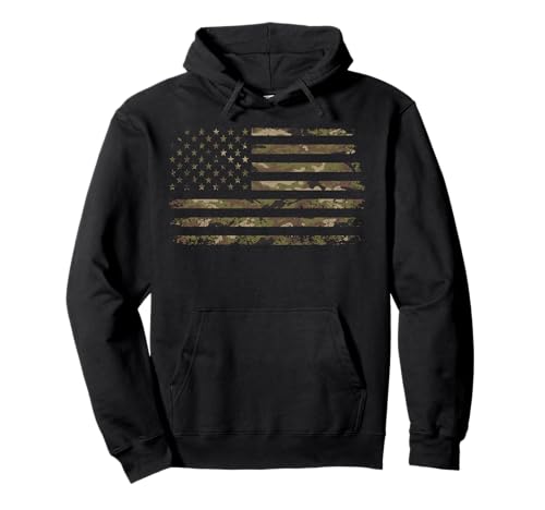 Camo American Flag USA Camouflage Men Boys Women Girls Kids Pullover Hoodie