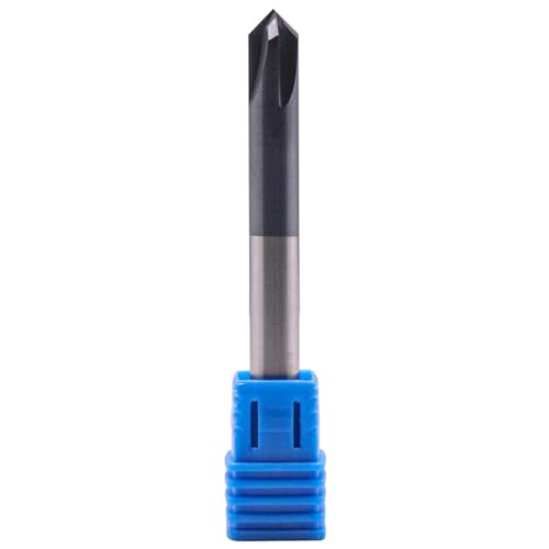 Image of 4 Flute 90 Solid Carbide Chamfer End Mill Set(5Pcs, 1 /4 inch), AlTiN Coated | 90 Chamfer Angle, 1 /4 inch Shank 2-1 /2 inch OAL, Single End, V Groove Router Bit, for Milling Alloy Steel, Carbon Steel, Cast Iron