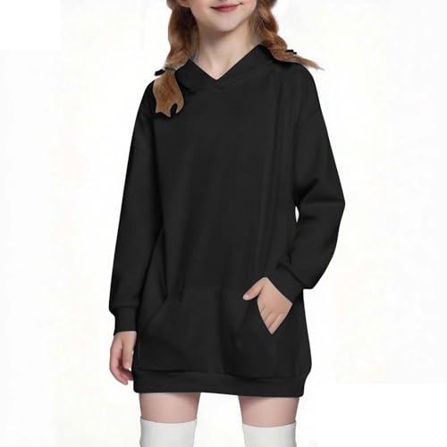 Girls Hoodies Oversized Long Pullover Hooded Sweatshirt Casual Long Sleeve Pullover Tops with Pockets2