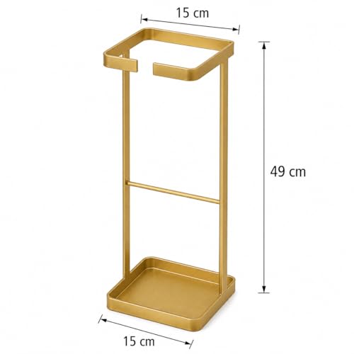 Image of 568081 Metal Umbrella Stand Rectangle Metal Umbrela Racks Entryway Space Saving Umbrella Holder Organiser for Front Door - Golden
