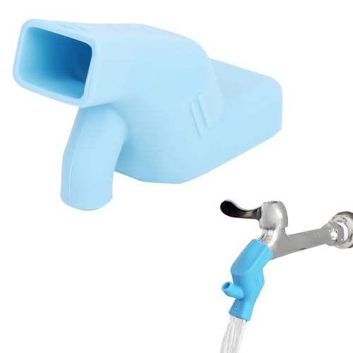 Image of Silicone Faucet Extender, Blue Sink for Toddler Bath Faucets Cover Faucet Water Tap Extender Spout Hand Washing Mini Sink for Kids Children