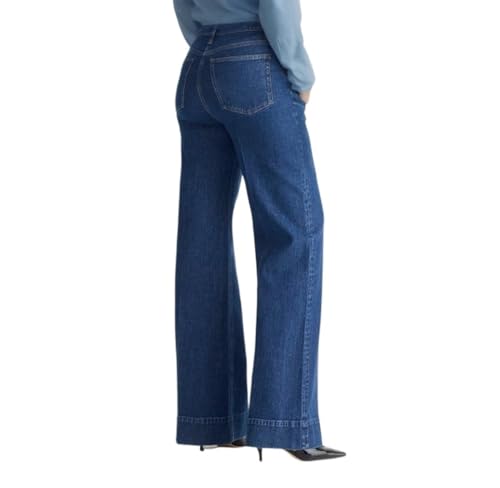 Women's Wide Leg Jeans High Waisted Jeans Stretchy Straight Casual Denim Pants Fall Tummy Control Rise Full-Length Leg