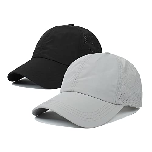 Image of Quick Dry Fit Baseball Cap - Water Repellent Sun Hat for Fishing, Running, Hiking, Golf, Surfing, Sailing, Boating