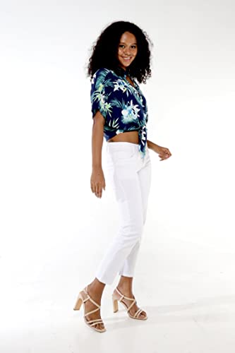 Image of Family Matching Hawaiian Clothes, Orchid Breeze Navy | Lightweight 100% rayon • Family matching outfits • Beach vacations • Luaus • Cruises • Family photos