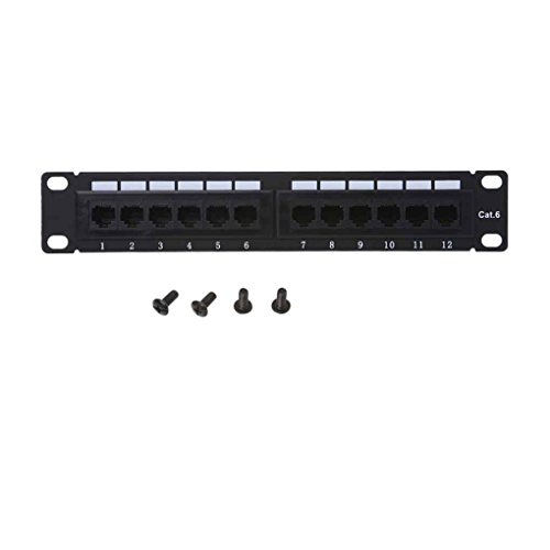 Floridivy GL-4013 12-Port Twisted Pair Patch Panel 10 Inch Cat6 Network Wall Mount Surface Patch Panel with 4 Screws