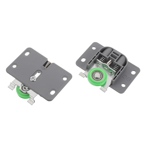 SOIMISS Riel para Puerta Corrediza de Armario Mediano Rodillos de Leva 24 Mm y Amortiguador de Resorte, Juego de 2 Piezas, Kit de Reemplazo Silencioso para Herrajes de Puertas Corredizas