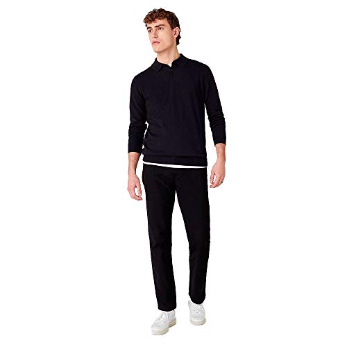 Wrangler Knit Maglione Polo, Black, M Uomo