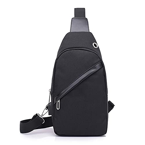 Mochila de hombro para hombre deportiva de lona con conexión USB para viaje