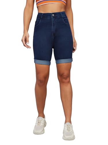 Image of Dolce Crudo Above Knee Denim Shorts for Women