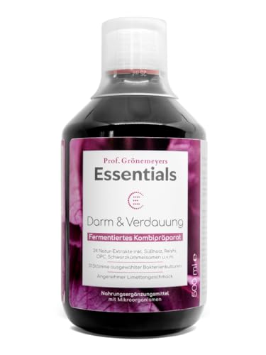 Prof. Grönemeyers Essentials „Darm und Verdauung“ – Darmkur, Darmreinigung & Darmaufbau mit 30 Mrd. Darmbakterien, aus fermentierten Kräutern & Pflanzenextrakten