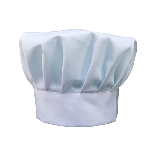 Gorro Chef Ajustable,Chef Sombrero,Gorra de Chef,Elástico Gorro de Chef Ajustable,Sombrero de Cocina,Gorros de Cocinero,Gorro de Chef en Algodón,Uniformes De Trabajo Mujer y Yombre,Adultos,Blanco