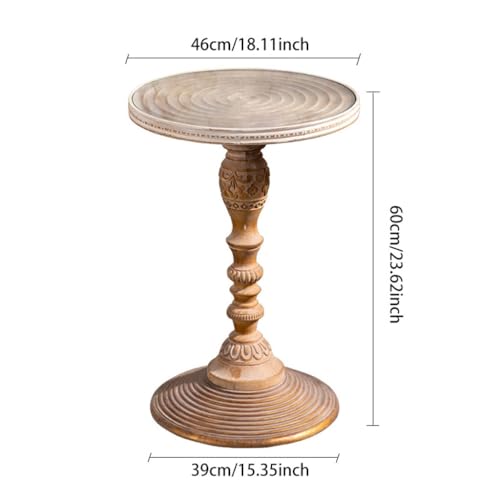Table basse d'angle table d'appoint ronde en bois massif pour décor de salon moderne - 3