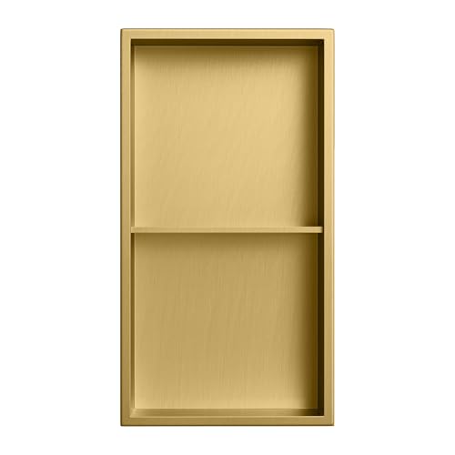 Niche encastrée pour douche en acier brossé double rangement mural