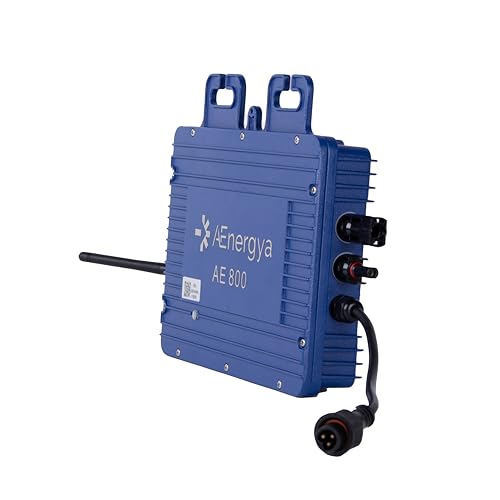 AEnergya Mikro-Wechselrichter AE800 mit 800 W, intelligenter WLAN-Solar-Wechselrichter für Balkon, PV-Wechselrichter für Photovoltaik-Paneele, IP65, 2 doppelte Eingänge, 1 Ausgang 800 W (AE800-800 W)