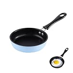Huipalon Small Frying Pan 12cm Non-Stick Mini Frying Pan for One Egg Portable 4.7 Inch Camping Cooking Omelet Pan with Heat Resistant Handle for Gas Stove Induction Hob (Mini, Blue)