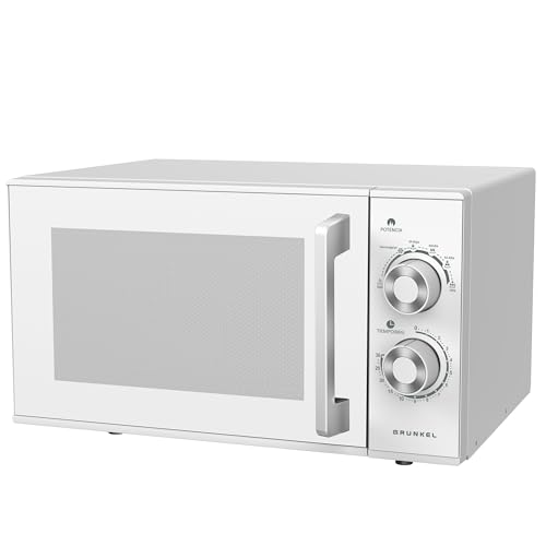 Grunkel Microondas con/sin grill, 205 Litros, 900W + 1000W Grill 20MG 5-6 Niveles de Potencia, 3 Modos Combinados, Temporizador 30 min, Color Blanco (Sin Grill)