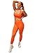 Baijinbai Trainingsoutfits für Frauen 2-Teilig Gerippt Sport BH und Hohe Taille Leggings Gym Kleidung Set Yoga Outfit Freizeitanzug Sportswear (S, Orange)