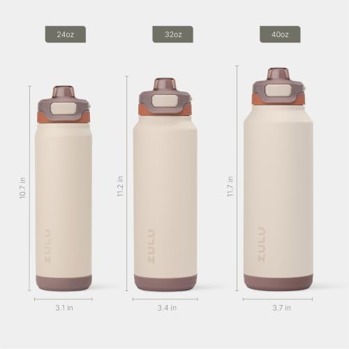 Image of ZULU Powerfill Pro 32oz Stainless Steel Water Bottle with Quick Fill Lid, Triple Walled Vacuum Insulated Metal, Leak Proof Locking Lid, Sip and Chug, Reusable BPA Free, Driftwood