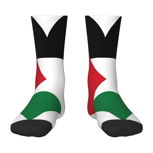 Oudrspo Chaussettes amusantes pour hommes avec drapeau de la Palestine, amusantes, folles, cool et colorées à motifs