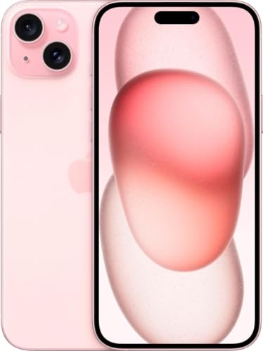 Image of Apple iPhone 15 Plus, 256GB, Pink - Locked to TracFone (Renewed)