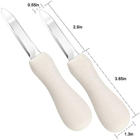 Nonley Oyster Shucking Knife, 2 Pack Oyster Knife Shucker Set with Professional Grade Cut Resistant Gloves, Stainless Steel Seafood Opener Tools