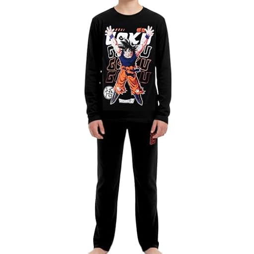 Dragon Ball Z Pijama Niño, Camiseta y Pantalon Largo Conjunto 2 Piezas Diseño Goku Pijama Algodon, Regalo para Adolescentes, Talla 16 Años | Negro | Ya disponible en tu tienda friki favorita! En mundofriki.es!