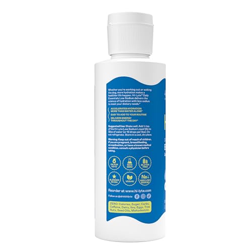 Image of Hi-Lyte Low Sodium Electrolyte Supplement for Immune Support, Fasting and Rapid Hydration | 48 Servings | Magnesium, Potassium, Zinc | Unflavored Mineral Taste Drops