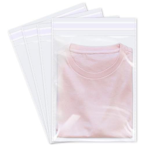 iMailer - 100 Pcs - 9" x 12" Clear Plastic Cellophane Bags - Resealable Self Sealing Cello Poly Bags for A4, Letter Sized Documents, Art Print, Clothing