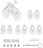 鼻パッド メガネ 鼻パッド 眼鏡鼻パッド メガネ用 鼻あて エアクッション 5ペア パッド跡軽減 メガネずれ落ち防止 ノーズパッド 柔らかい シリコン製 交換セット ピンセット ドライバー ネジ付き