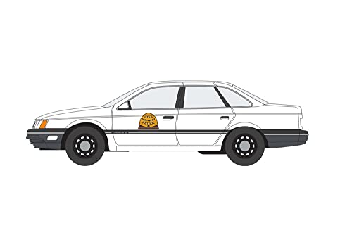 Modelo a escala 1:64 Ford Taurus Policía Blanco miniatura 2