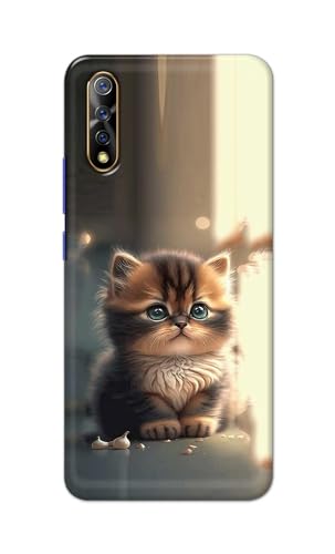 Image of PRINTFIDAA Plastic Printed Hard Back Cover Case For Vivo S1 | Vivo Z1X Back Cover (Cute Cat) -112, Multi