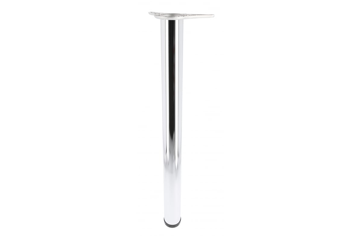 GTV A6 Furniture Foot, Round Table Leg, Diameter 60 mm, Height = 870 mm, Brushed Steel, Height Adjustable 30 mm, Sturdy Metal Base for Table, Console or Kitchen Island