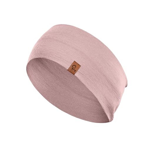 menique 100% Merino Damen Stirnband: menique rutschfeste Schweißbandbreite Ohrwärmer für das Laufen Wandern Yoga Sport-Stirnbänder für Feuchtigkeitsableitung und Haarband (Universal Rosa)