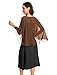 Baoqiya Women's Capelet Shawls and Wraps for Evening Dresses Soft Bridesmaid Shawl Chiffon Cape Wedding Cover Up (Brown)
