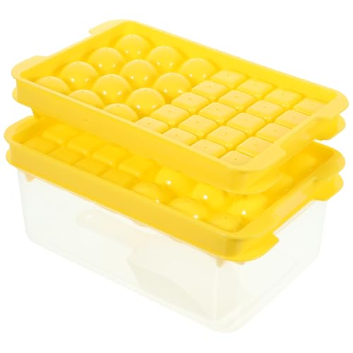 Molde de hielo silicona con caja y pala, amarillo miniatura 1