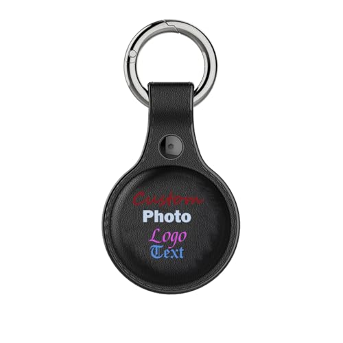 Personalized Logo Picture Initial Number for Apple AirTag Secure Holder with Key Ring, Custom Air Tag Lock Case Heavy Duty Protection Keychain Key Chain Tags for Keys,Luggage Keyrings & Keychains