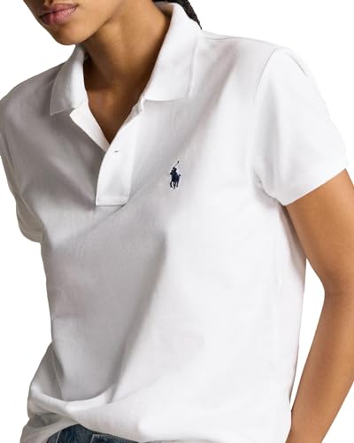 Image of POLO RALPH LAUREN Women's Classic Fit Mesh Polo Shirt, White, Small