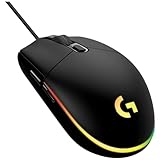 Logitech G203 LIGHTSYNC Gaming Mouse with Customizable RGB Lighting, 6 Programmable Buttons, Gaming Grade Sensor, 8K DPI Tracking, Lightweight - Black
