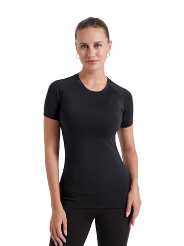 4 Pack Short Sleeve Compression Shirt Women Workout Athletic Baselayer Yoga Softball T-Shirts Cool Running Tops2