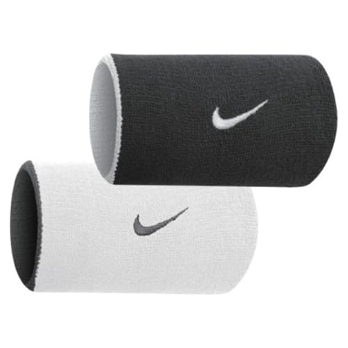 Image of NIKE Dri-Fit Home and Away Doublewide Wristbands nkNNNBO416OS (Black /Base Grey 022)