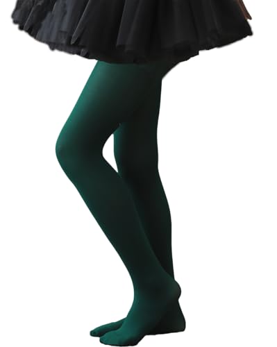 Girls Dance Microfiber Tights - Stretchy Ballet Footed Stockings for School Uniforms