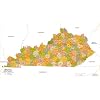 Kentucky ZIP Code Map with Counties - Extra Large - 60 x 33 Rolled Canvas
