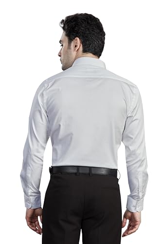 Image of Men's Solid Formal Shirt | Regular Fit |100% Pure Cotton Satin | Classic Collar | Full Sleave