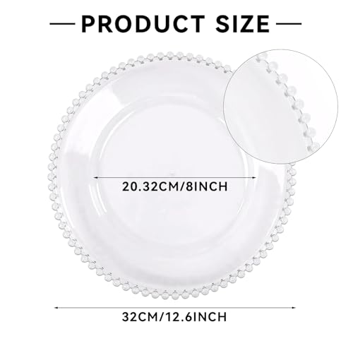 Set de 10 platos redondos de plástico transparentes 12.6 pulg miniatura 2
