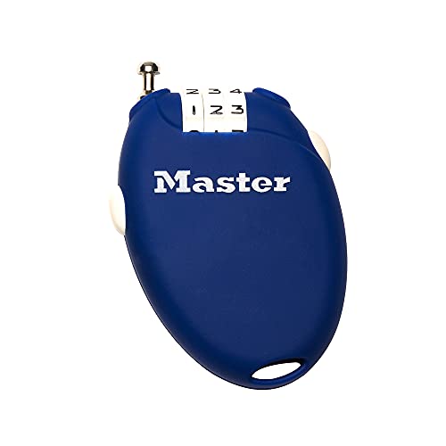 Master Lock (マスターロック) ワイヤーロック ダイヤル 暗証番号設定 リトラクト 自転車ロック バイクロック サドルロック ケーブル太さ2mm ケーブル長さ0.61m 盗難防止 4603JADBLU ブルー
