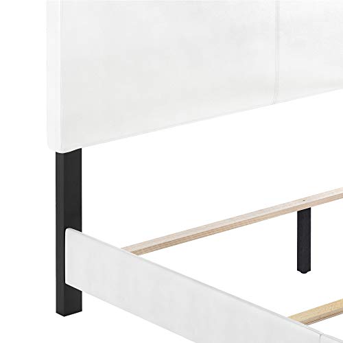 Furinno Pessac PU Leather Upholstered Platform, Full, White - image 9
