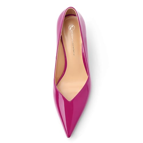 Image of Women Pointed Closed Toe 2.5 Inch Kitten Heel Slip On Pumps | Elegant Comfort Formal Dress Footwear, Versatile Ladies Shoes For Office Wedding Party Evening Daily Occasions